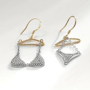 Bikini Set Earrings Gold and Silver Tone Rhinestone